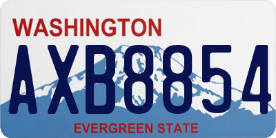 WA license plate AXB8854