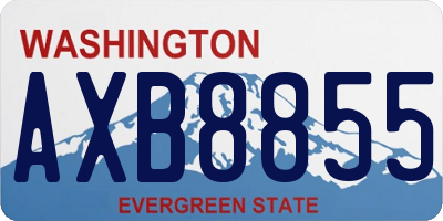WA license plate AXB8855
