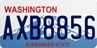 WA license plate AXB8856