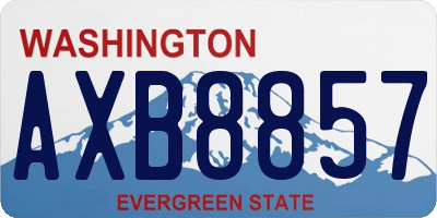WA license plate AXB8857