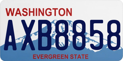 WA license plate AXB8858
