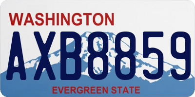 WA license plate AXB8859