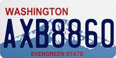 WA license plate AXB8860