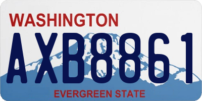 WA license plate AXB8861