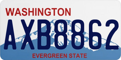 WA license plate AXB8862
