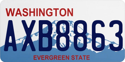 WA license plate AXB8863