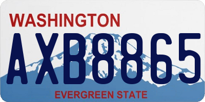 WA license plate AXB8865