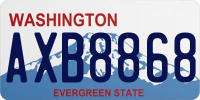 WA license plate AXB8868