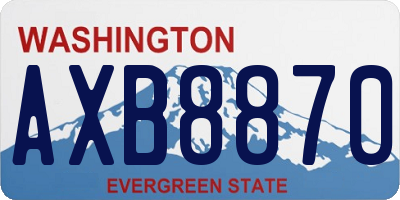 WA license plate AXB8870