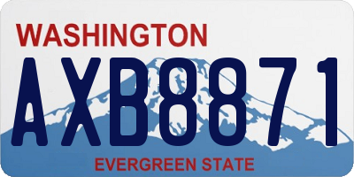 WA license plate AXB8871