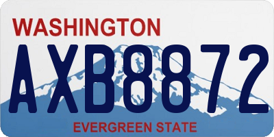 WA license plate AXB8872