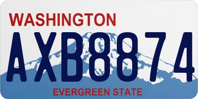WA license plate AXB8874