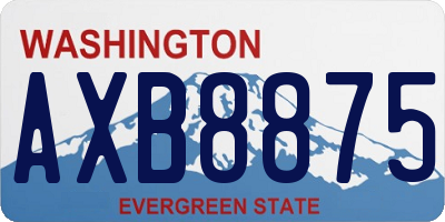 WA license plate AXB8875