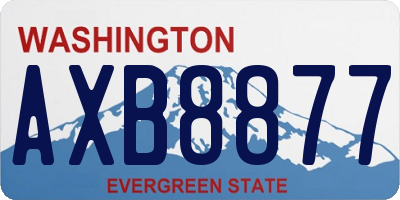 WA license plate AXB8877