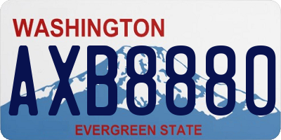 WA license plate AXB8880