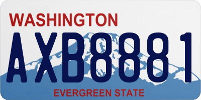 WA license plate AXB8881