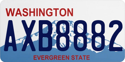 WA license plate AXB8882