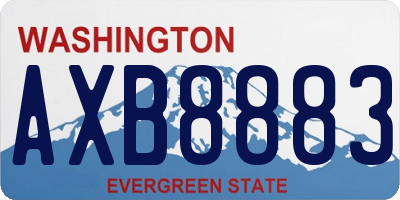 WA license plate AXB8883
