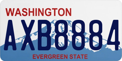 WA license plate AXB8884