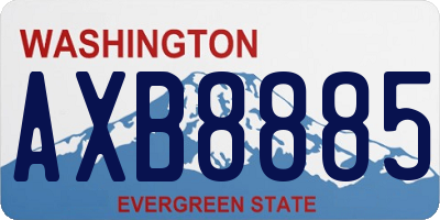 WA license plate AXB8885