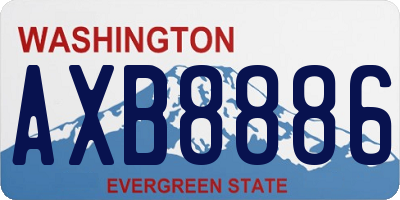 WA license plate AXB8886
