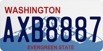 WA license plate AXB8887