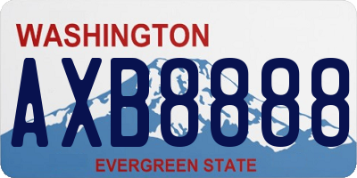 WA license plate AXB8888