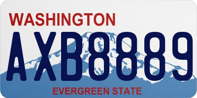 WA license plate AXB8889