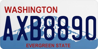 WA license plate AXB8890