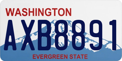 WA license plate AXB8891