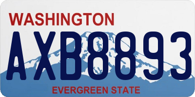 WA license plate AXB8893