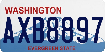 WA license plate AXB8897