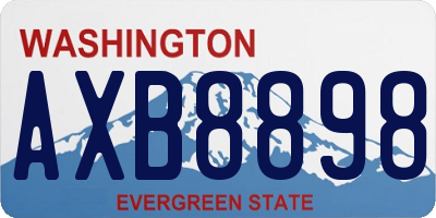 WA license plate AXB8898
