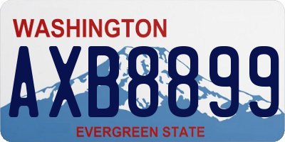 WA license plate AXB8899