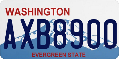 WA license plate AXB8900