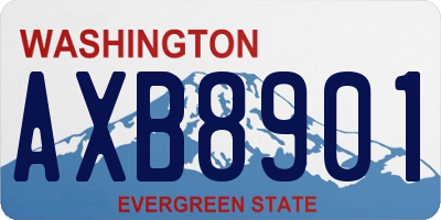 WA license plate AXB8901