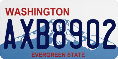 WA license plate AXB8902