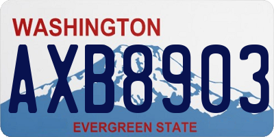 WA license plate AXB8903