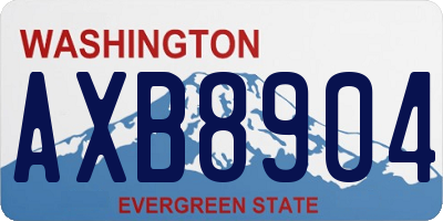 WA license plate AXB8904