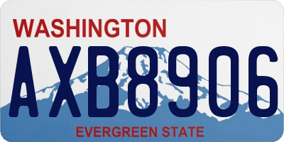 WA license plate AXB8906