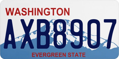 WA license plate AXB8907