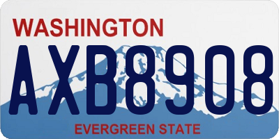 WA license plate AXB8908