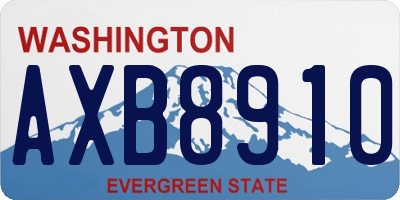 WA license plate AXB8910