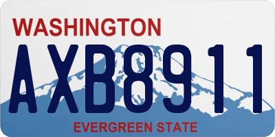 WA license plate AXB8911