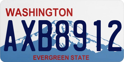 WA license plate AXB8912