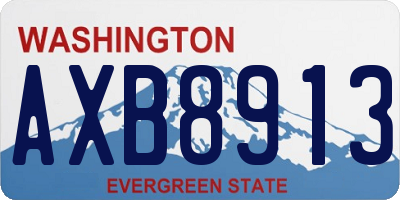 WA license plate AXB8913