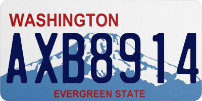 WA license plate AXB8914