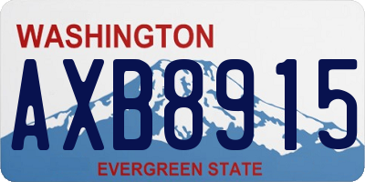 WA license plate AXB8915