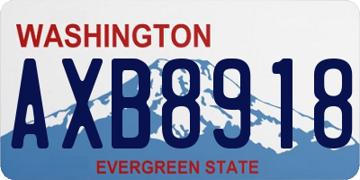WA license plate AXB8918