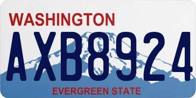 WA license plate AXB8924